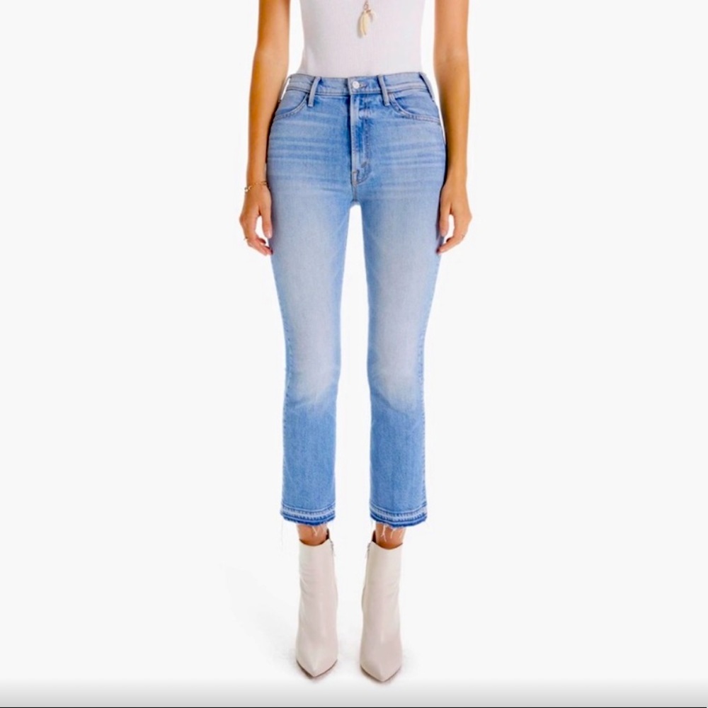 NWT MOTHER Jeans The Hustler Ankle Fray Undone Hem in On My Feet